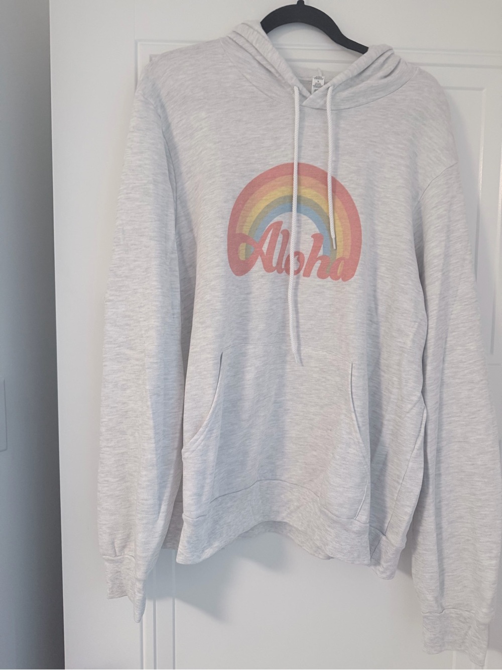Aloha Rainbow Graphic Hoodie - Light Heather Gray